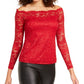 Thalia Sodi Women's Lace Off The Shoulder Top Red Size XX-Large
