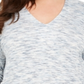 Style & Co Women's Plus Space Dye Sweater Knit Tunic Blue Size 0X
