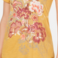Style & Co Women's Floral Graphic V Neck Top Yellow Size X-Small