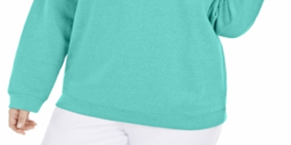 Karen Scott Women's Plus Sweatshirt Teal-Aqua Size 0X