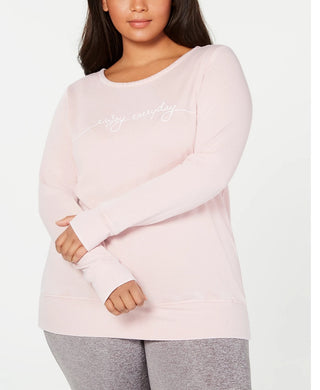 Ideology Women's Plus Graphic Strappy Back Top Pink Size 1X