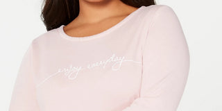 Ideology Women's Plus Graphic Strappy Back Top Pink Size 1X