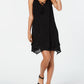 Style & Co Women's Handkerchief Hem Sleeveless Dress Black Size X-Small