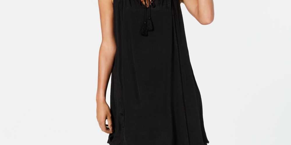Style & Co Women's Handkerchief Hem Sleeveless Dress Black Size X-Small