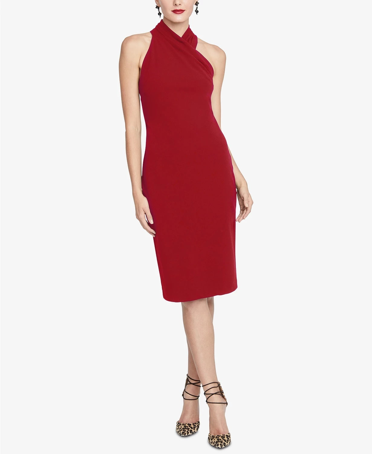 Rachel Roy Women's Halter Sheath Dress Red Size X-Large
