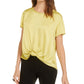 Bar III Women's Twist Front Top Yellow Size XX-Large