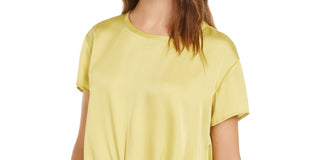 Bar III Women's Twist Front Top Yellow Size XX-Large
