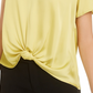 Bar III Women's Twist Front Top Yellow Size XX-Large
