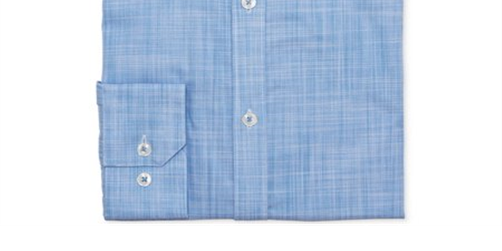 Ryan Seacrest Distinction Men's Slim Stretch Non Iron Dress Shirt Blue Size 18