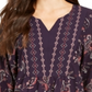 Style & Co Women's Printed Handkerchief Hem Peasant Top Paisley Grape Size Small