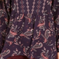 Style & Co Women's Printed Handkerchief Hem Peasant Top Paisley Grape Size Small