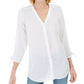 Charter Club Women's Gauzy Tie Sleeve Blouse White Size XX-Large