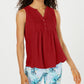 Charter Club Women's Sleeveless Pintuck Blouse Red Size X-Large