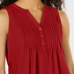 Charter Club Women's Sleeveless Pintuck Blouse Red Size X-Large