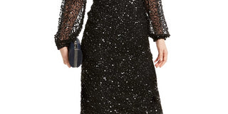 Adrianna Papell Women's Sequin Cocktail Dress Black Size 6