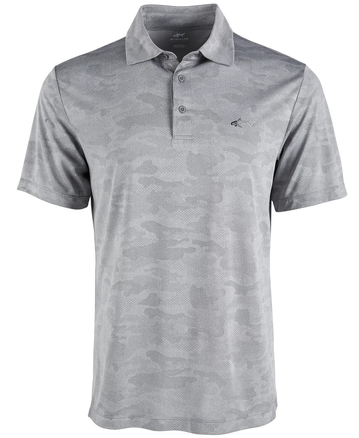 Attack Life Men's Fitness Workout Polo Gray Size Small