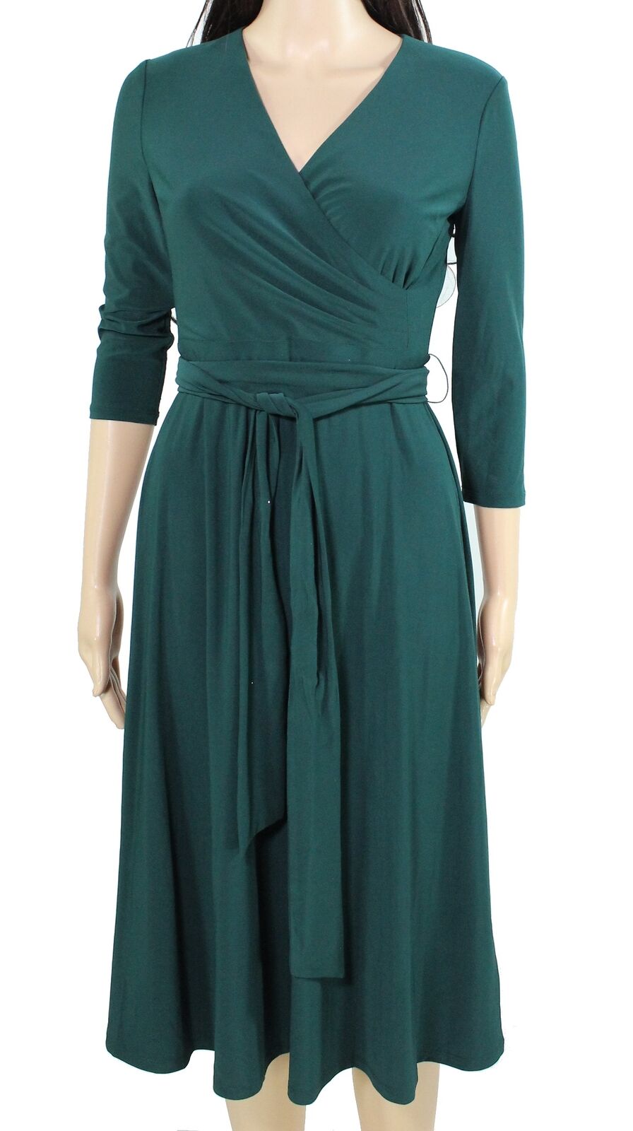 Ralph Lauren Women's Jersey Surplice Dress Green Size 6 P