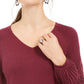 Style & Co Women's Long Sleeve V Neck Sweater Red Size Petite Small