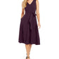 Calvin Klein Women's Belted V-Neck Dress Purple Size 2