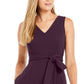 Calvin Klein Women's Belted V-Neck Dress Purple Size 2