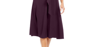 Calvin Klein Women's Belted V-Neck Dress Purple Size 2