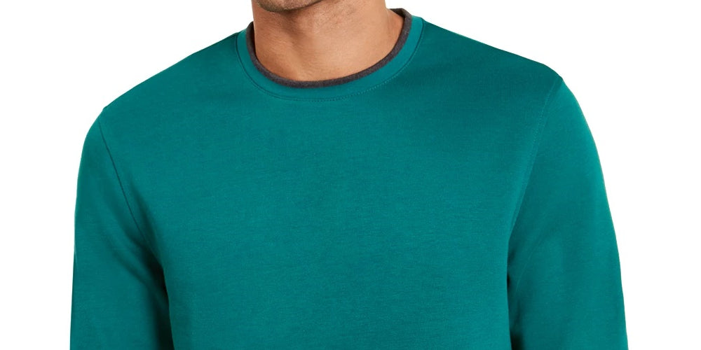 Alfani Men's Knit Long Sleeves Crew Sweatshirt Green Size Small