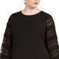 Alfani Women's Plus Size Embellished-Sleeve Shift Dress Black Size 1X