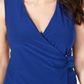 Alfani Women's Asymmetrical Wrap Top Blue Size Petite X-Large