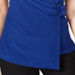 Alfani Women's Asymmetrical Wrap Top Blue Size Petite X-Large