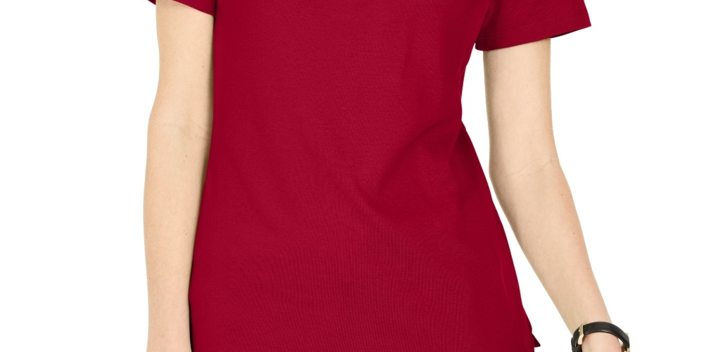 Karen Scott Women's Lace-Up Layered-Look Top  Bright Red Size Large