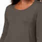 JM Collection Women's Scoop-Neck Top Gray Size X-Large