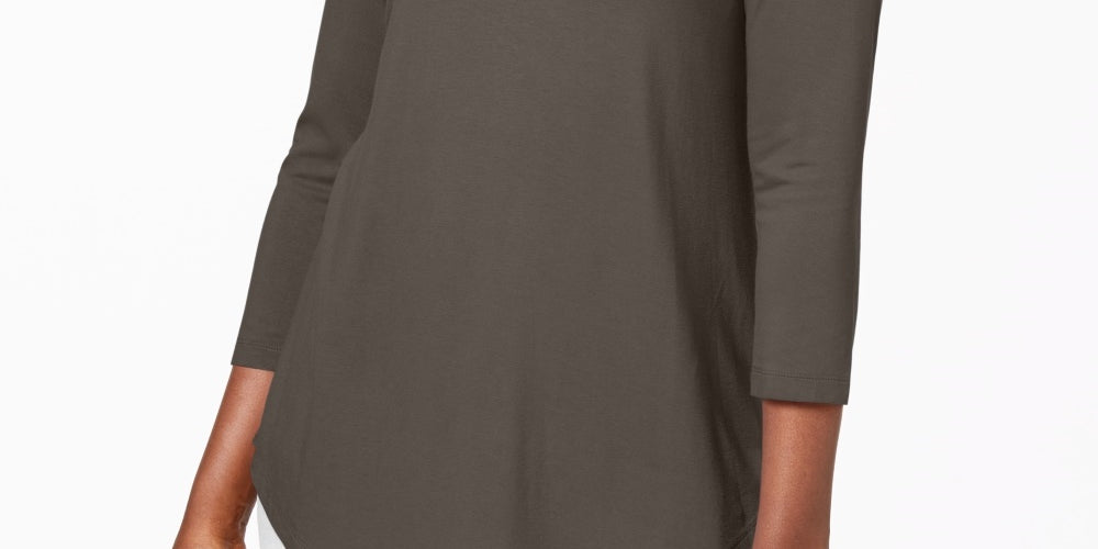 JM Collection Women's Scoop-Neck Top Gray Size X-Large