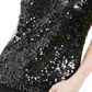 Leyden Women's Black Sequined Spaghetti Strap Scoop Neck Tank Party Top Black Size X-Small