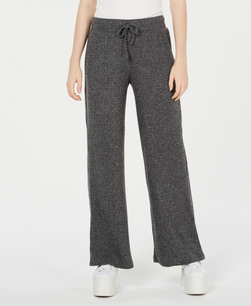 Hippie Rose Juniors Marled Drawstring Pants Silver Size Medium