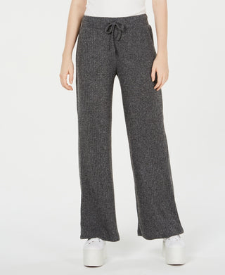 Hippie Rose Juniors Marled Drawstring Pants Silver Size Medium