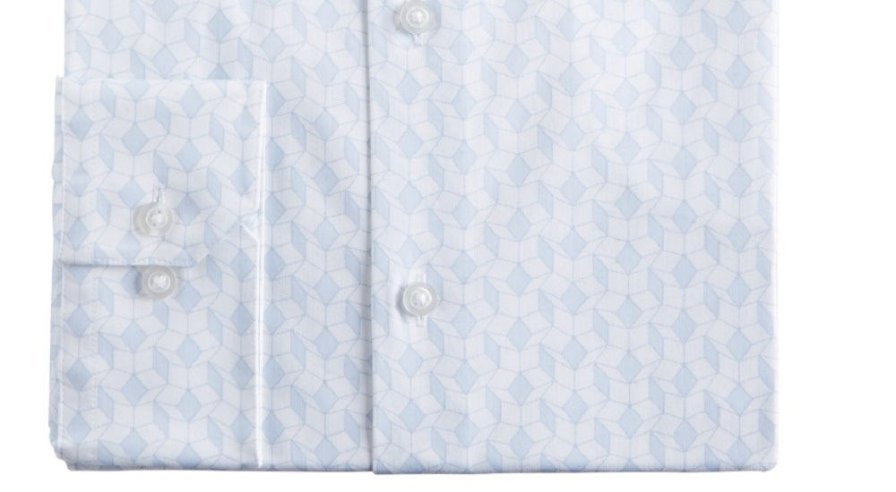 Alfani Men's Dress Shirt Regular Fit Stretch Cube Natural Size 16-16 1/2