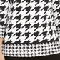 Charter Club Women's Button Shoulder Houndstooth Top Black -White Size Petite L