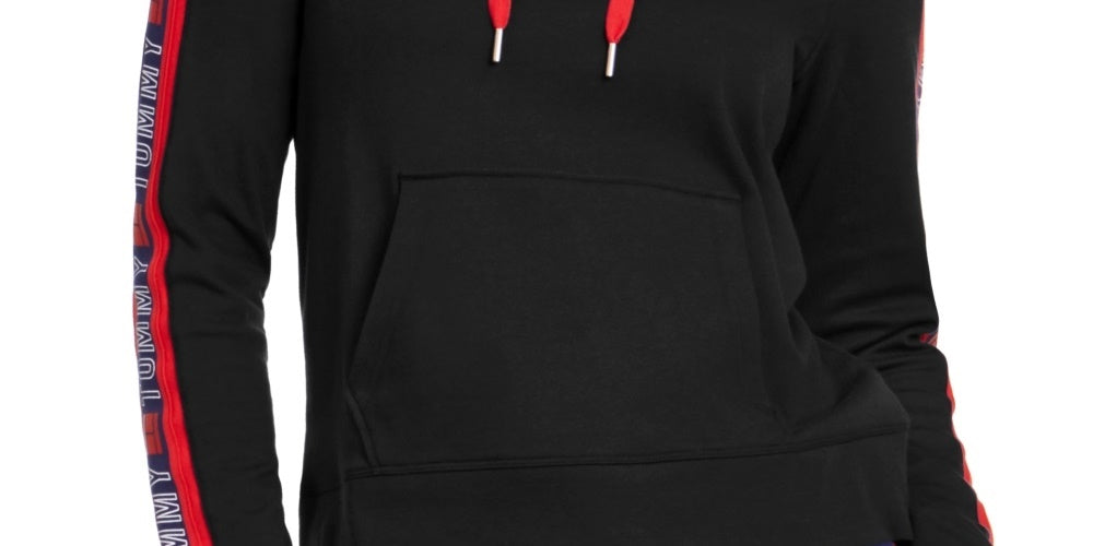 Tommy Hilfiger Women's Sport Logo Hoodie Black Size Medium