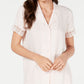 Charter Club Women's Intimates Lace Trim Solid Sleepwear Shirt Pink  Size Large