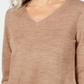Karen Scott Women's Long Sleeve V Neck T-Shirt Top Brown Size Petite Small