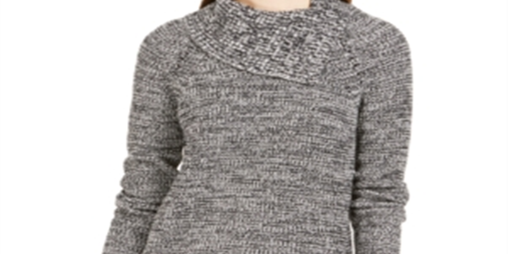 Style & Co Women's Long Sleeve Sweater Black/Grey Size PP