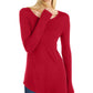 INC International Concepts Women's Asymmetrical Ribbed Tunic Dark Red Size Small