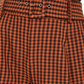 Bar III Women's Becca Tilley x Powersuit Gingham Belted Shorts Orange Size 2