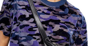 Free People Women's Teddy Animal Pint Short Sleeves T-Shirt Blue Size Large