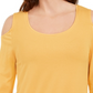 JM Collection Women's Cold-Shoulder Top Gold Size Large