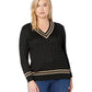 Ralph Lauren Women's Plus Size Metallic Cricket Sweater Black Size 1X