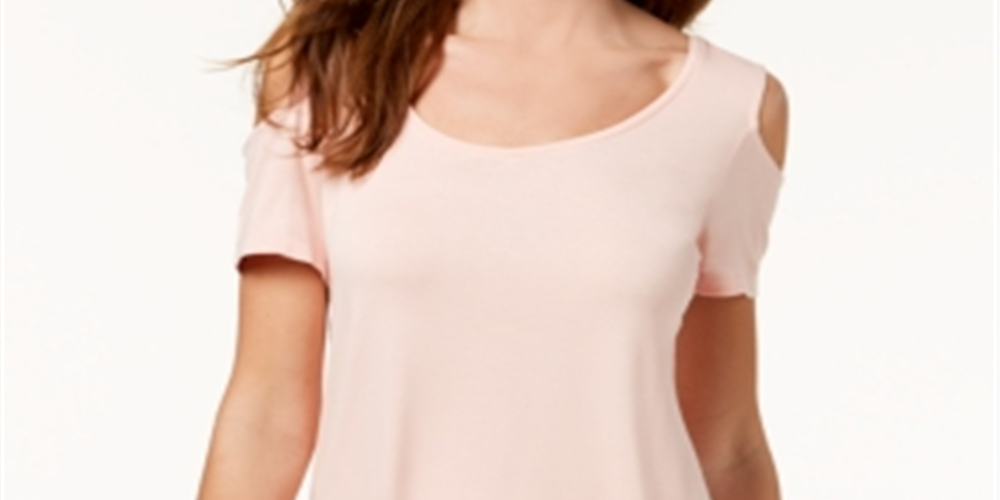 JM Collection Women's Cold Shoulder Top Blush Size Petite L