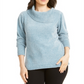 Karen Scott Women's Envelope Neck Chenille Sweater Blue Size Petite S