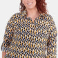 NY Collection Women's Plus Size Printed Utility Shirt Dark Yellow Size 2X