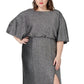 Maree Pour Toi Women's Plus Size Metallic Blouson Gown Gray Size 12